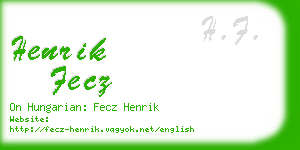 henrik fecz business card